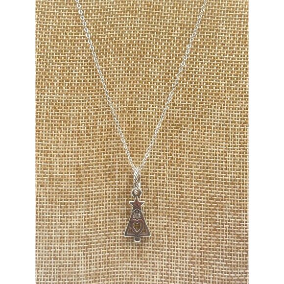 Brighton Christmas crystal tree heart charm necklace  NWT - Picture 1 of 7